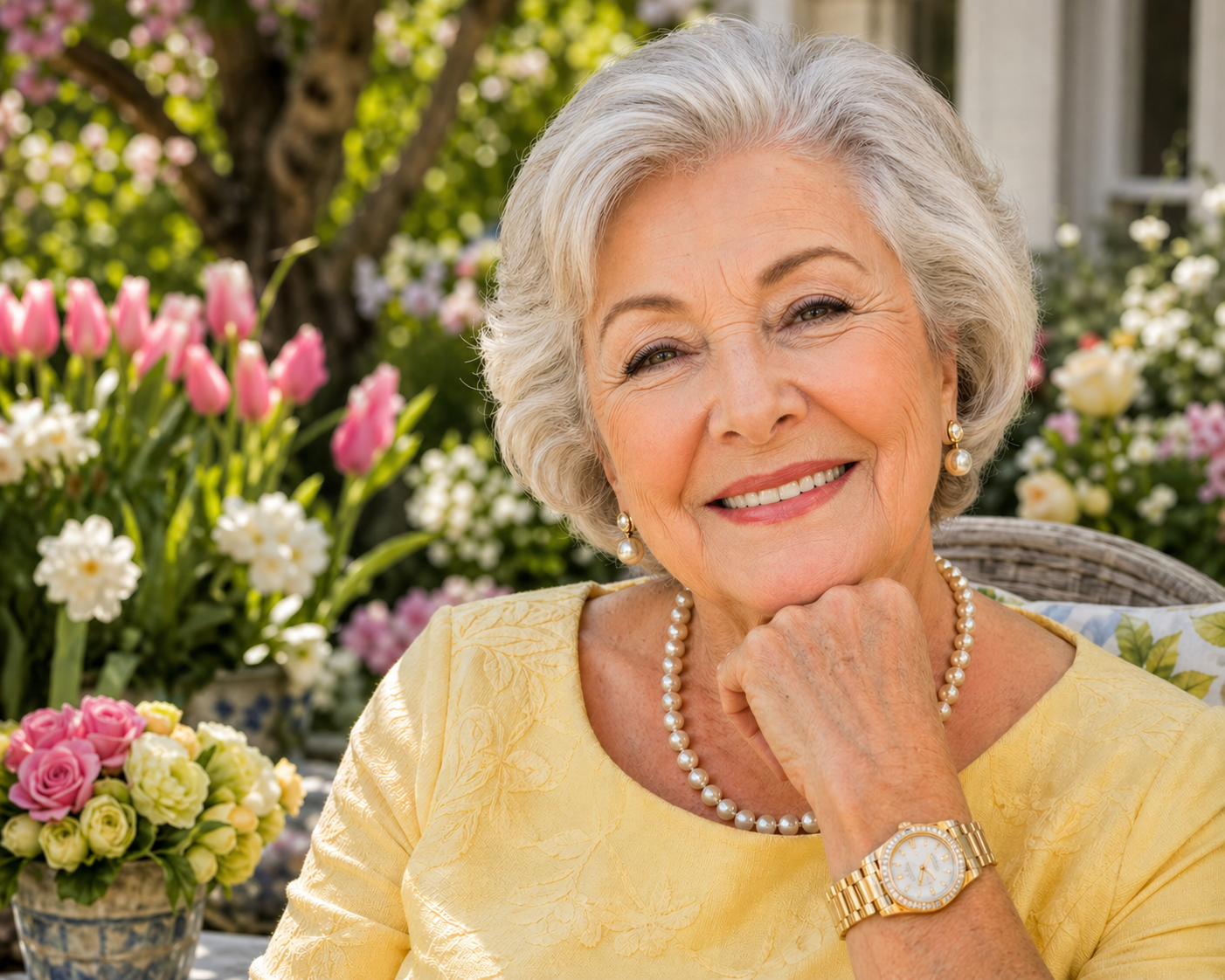 lady wearing luxury timepiece